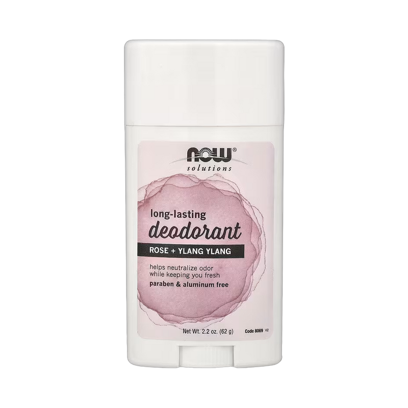 NOW Foods Long-Lasting Deodorant, Rose & Ylang Ylang, 2.2 oz