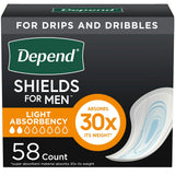 Depend Incontinence Shields for Men, 58 ct