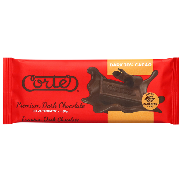 Cortés Premium Dark Chocolate Bar, 70% Cacao