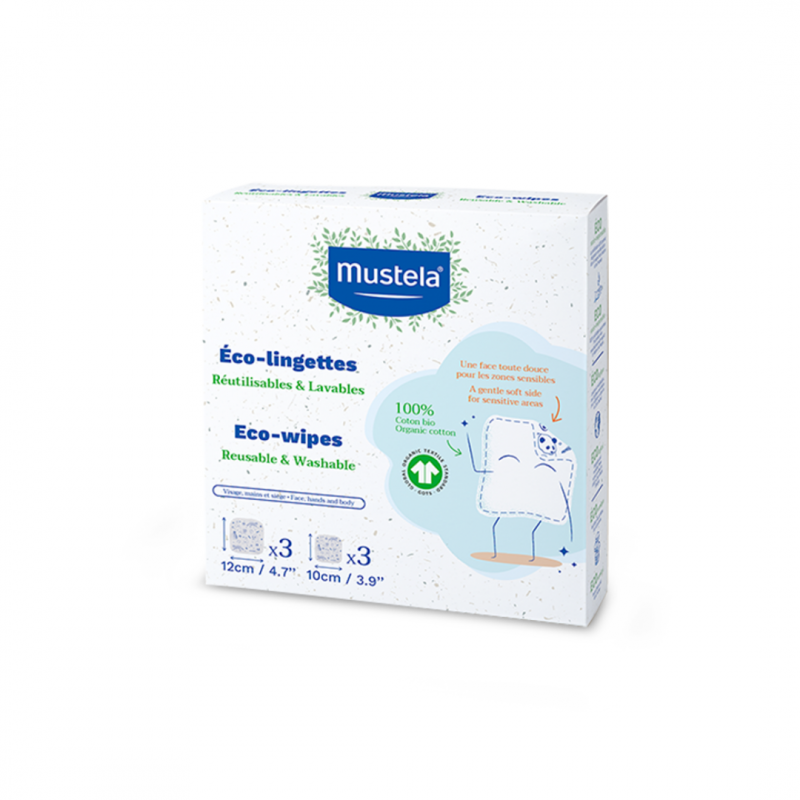 Mustela Reusable Cleansing Wipes, 6 Count