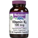 Bluebonnet Vegan Vitamin D3 50 mcg & K2 100 mcg Capsules, 60 ct