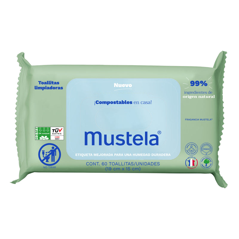 Mustela Compostable Cleansing Water Wipes