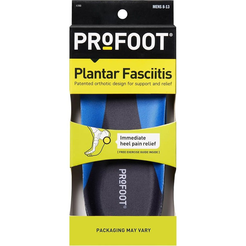 Profoot Plantar Fasciitis Orthotic Insoles for Men, Sizes 8-13, 1 Pair