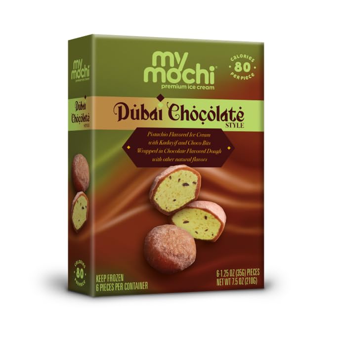 My/Mochi Dubai Chocolate Pistachio Mochi Ice Cream, 6 ct