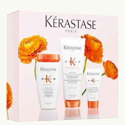 Kérastase Nutritive Bain Satin & Lait Vital Nectar Thermique Set for Dry Hair