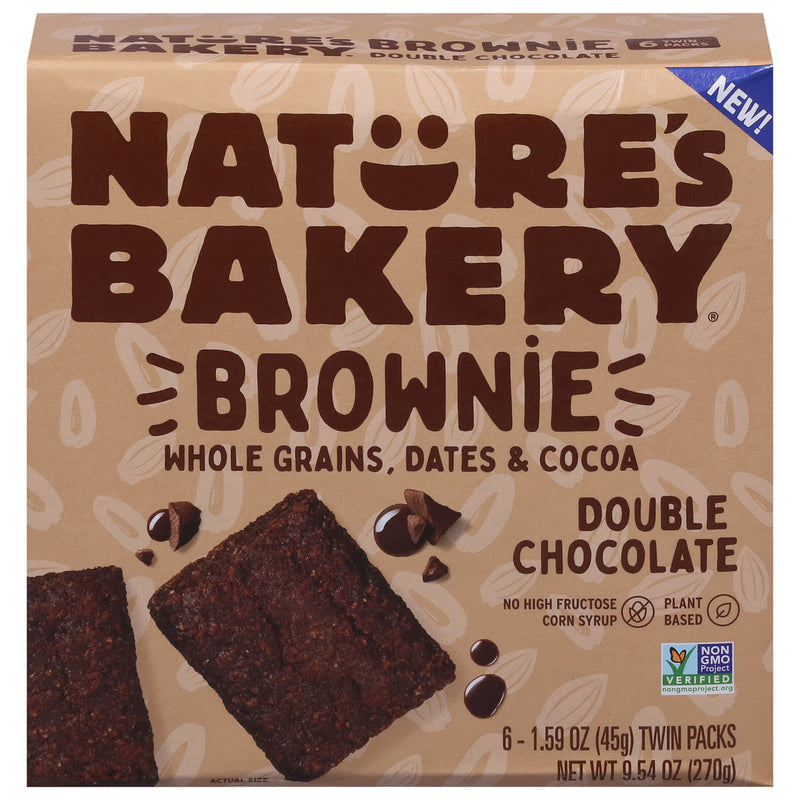 Nature's Bakery Double Chocolate Brownie Bars, 6 ct