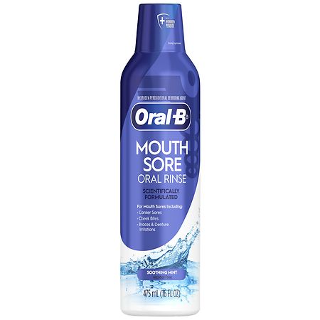 Oral-B Mouth Sore Oral Rinse  Soothing Mint Flavor  475 ml (16 fl oz)