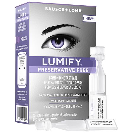 Lumify Eye Drops for Redness Relief Preservative Free 8ml Vials 20ct