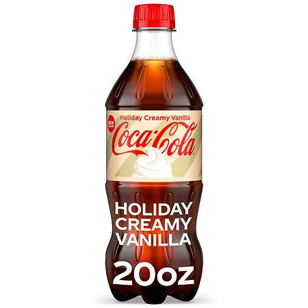 Coca Cola Soda Soft Drink Bottle Holiday Creamy Vanilla 20 oz