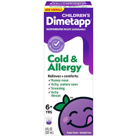Children's Dimetapp Cold & Allergy Medicine Alcohol-Free Grape - 8.0 Fl Oz