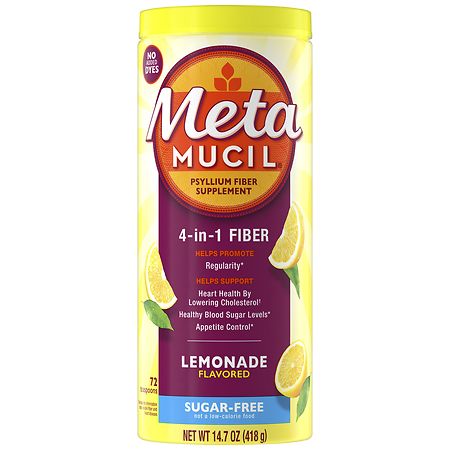 Metamucil 4 in 1 Fiber Supplement Digestive Health and Regularity Lemonade Powder- 14.7 oz