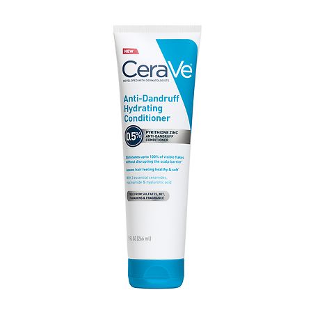 CeraVe Hydrating Anti-Dandruff Conditioner, Sulfate & Paraben Free, All Hair Types Fragrance Free - 9.0 fl oz