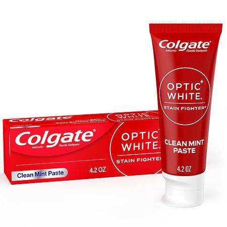 Colgate Optic White Stain Fighter Teeth Whitening Toothpaste - Clean Mint - 4.2oz