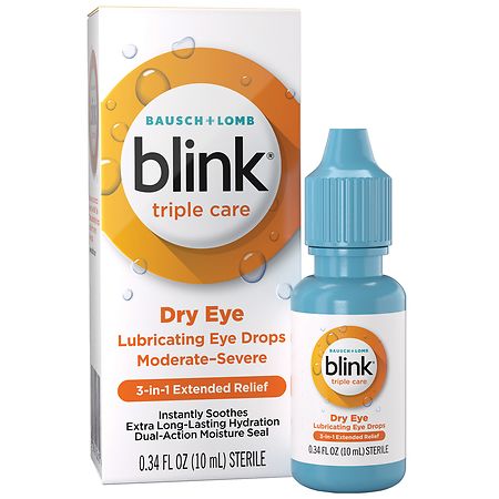 Blink Triple Care Hydrating and Lubricating Eye Drops for Dry Eyes - 10ml