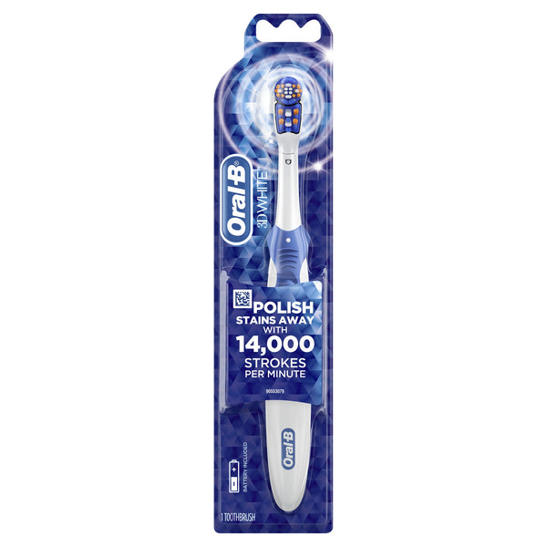 Oral-B, 3D White, Battery Powered Toothbrush, 1 Toothbrush
