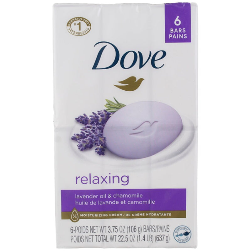 Dove Beauty Bar Soap, Lavender & Chamomile, 3.75 oz, 6 Bars