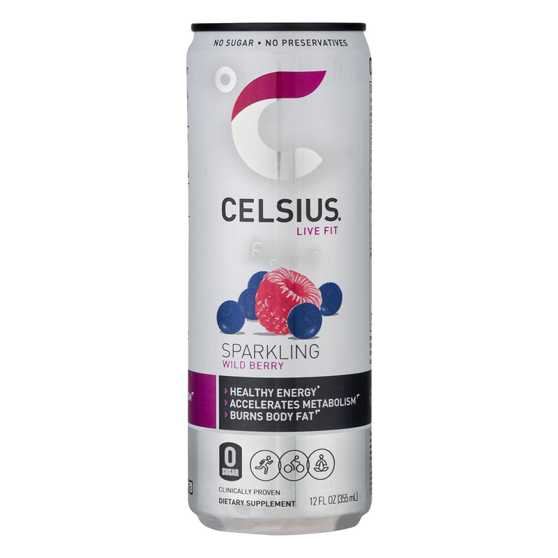 Celsius Sparkling Wild Berry Fitness Drink, Zero Sugar, 12 fl oz Can