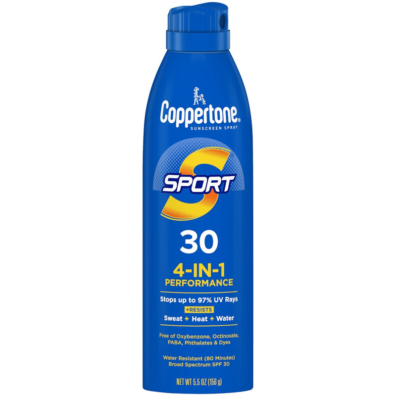 Coppertone Sport Continuous Sunscreen Spray, Broad Spectrum SPF 30, 5.5 oz