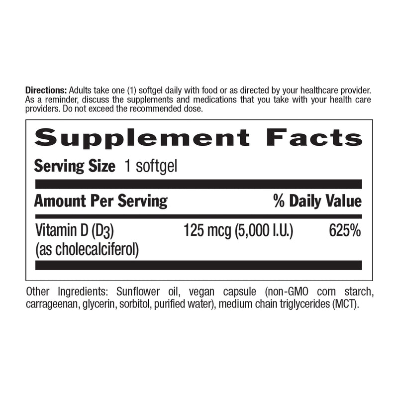 Country Life Vegan D3 125mcg Softgels 60ct