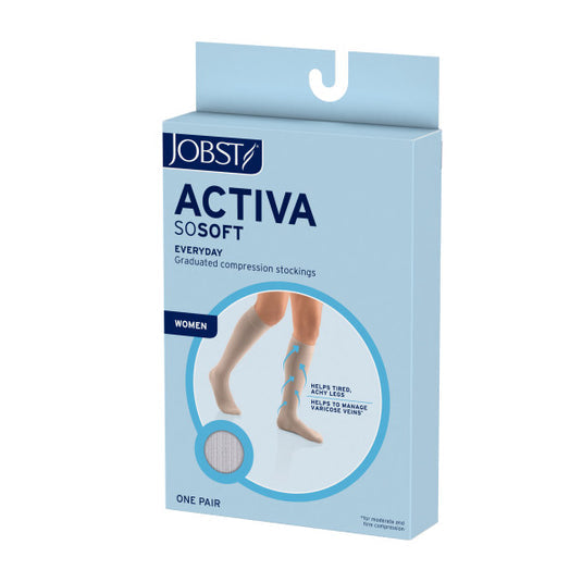 Jobst Activa SoSoft Knee-High Compression Socks, Closed Toe, 8-15 mmHg, Brocade