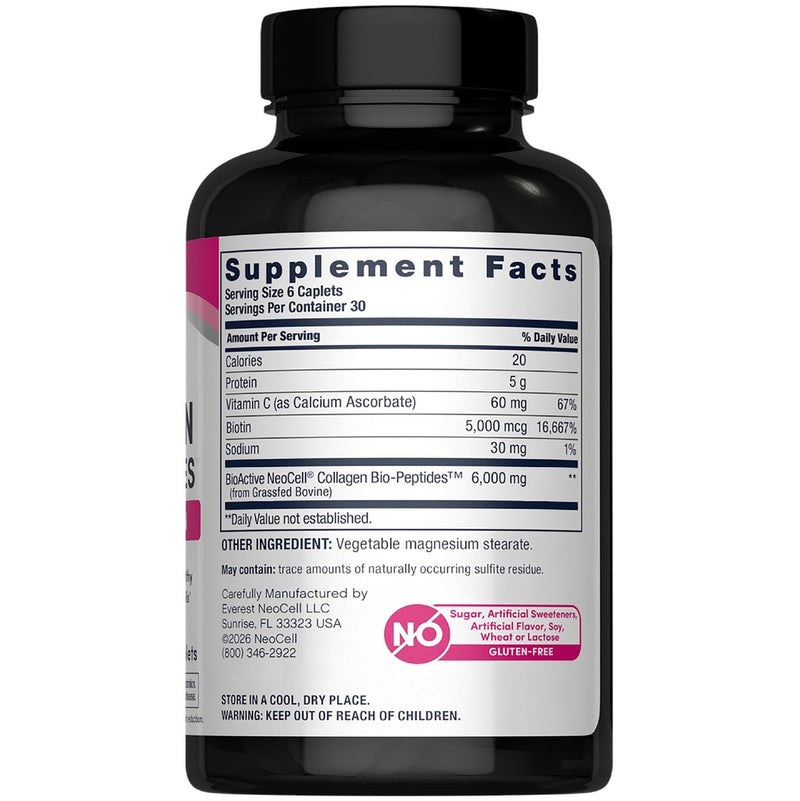 NeoCell Collagen Peptides Dietary Supplement Tablets, 180 Ct