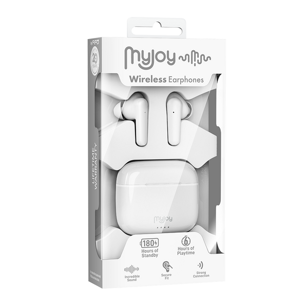 Mis auriculares inalámbricos de alegría blancos