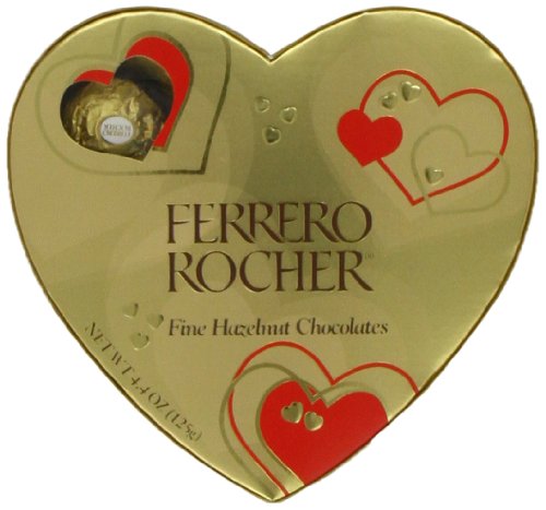 Ferrero Rocher Fine Hazelnut Milk Chocolate Heart Gift Box, 10 Piece, 4.4 oz