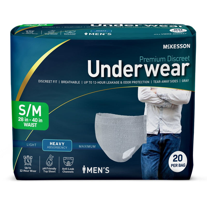 McKesson Premium Discreet Underwear for Men S/M 20 ct