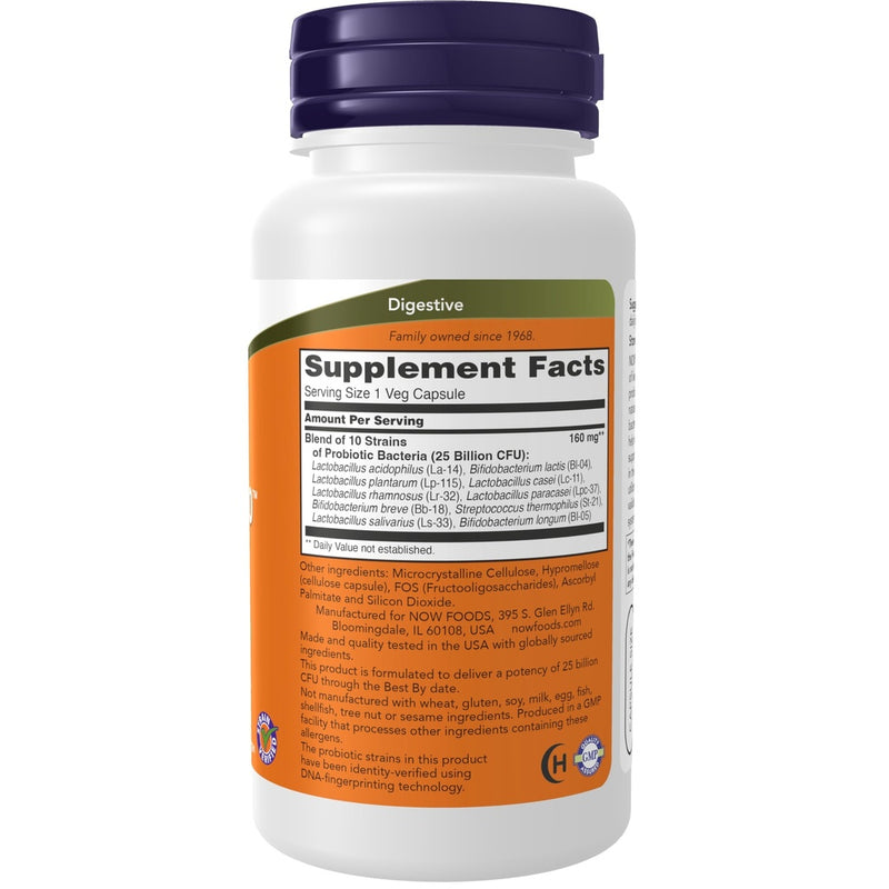 NOW Foods Probiotic-10 25 Billion CFU Veg Capsules, 100 Count