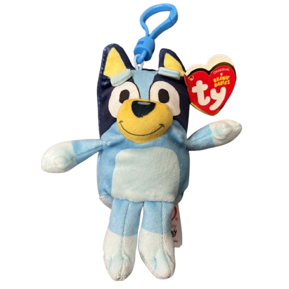 TY Bluey Beanie Baby Clip Bluey 4 inch