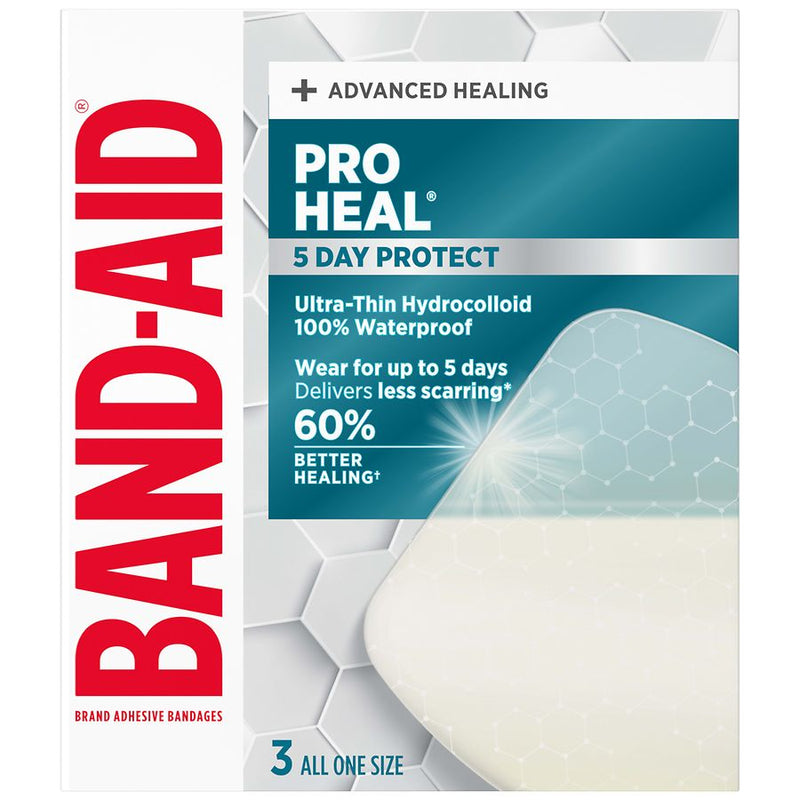 Band-Aid Pro Heal 5 Day Protect Hydrocolloid Bandages, Extra Large, 3 ct