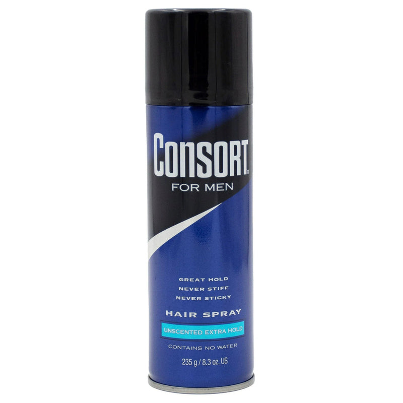 Consort Men's Extra Hold Hair Spray, Unscented, 8.3 oz