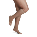 Sigvaris Women's Sheer Fashion Open-Toe Calf Compression Socks 15-20 mmHg, Natural Beige, Size C