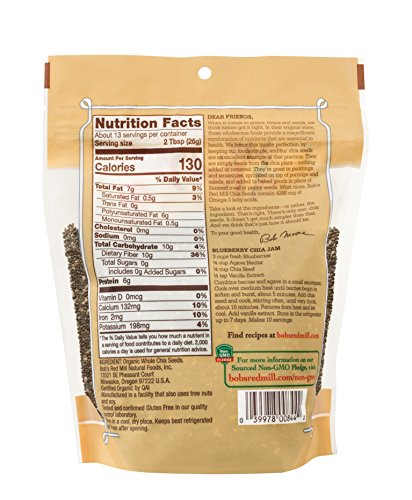 Bob's Red Mill Gluten Free Organic Chia Seeds 12oz