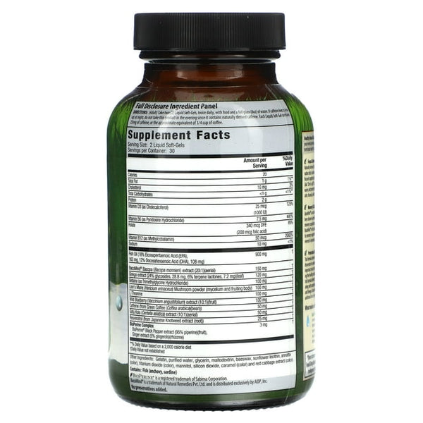 Irwin Naturals Brain Brain Focus durante todo el día Softgels 60CT