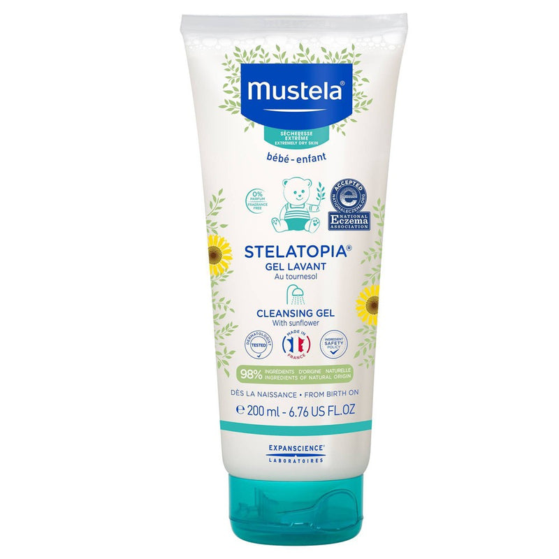 Mustela Stelatopia Fragrance-Free Cleansing Gel, 6.76 fl oz