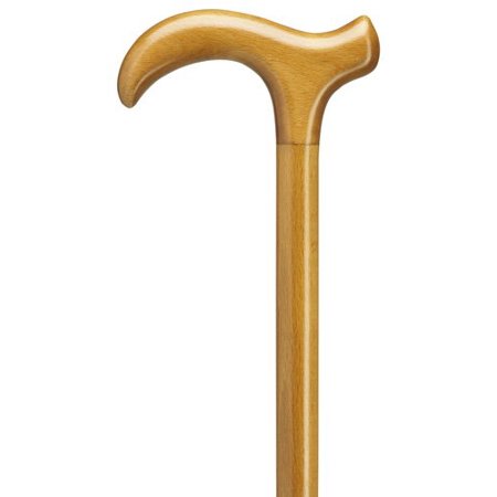 Harvy European Sleek Derby Handle Walking Cane, Natural Finish, 36 in