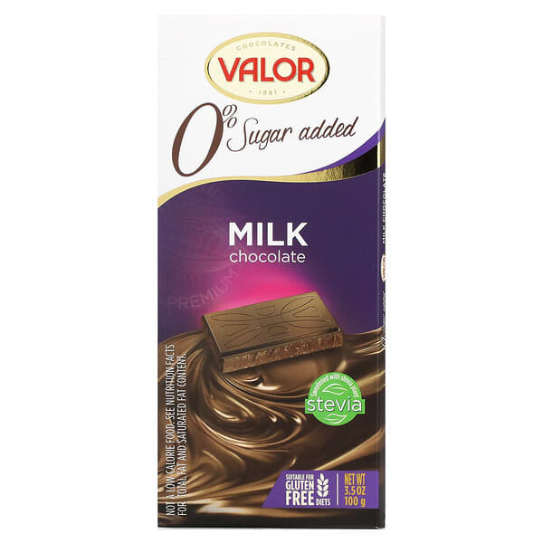 Valor Milk Chocolate No Sugar Added 3.5Oz
