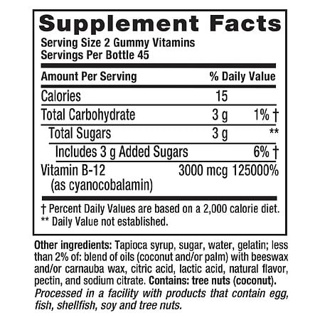 Vitafusion B12 Extra Strength 3000mcg Gummies 90ct