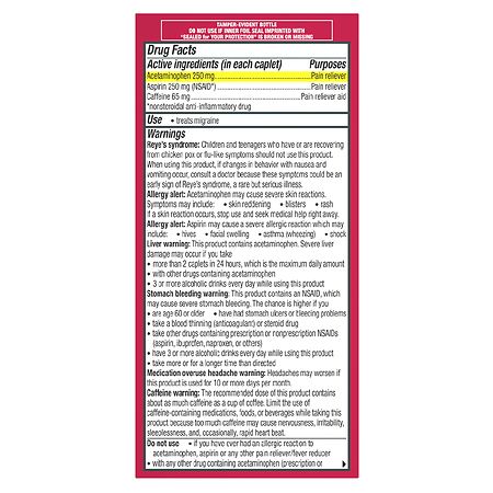 Excedrin Migraine Caplets 100 ct