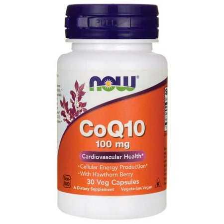 Now Coq10 With Hawthorn 100mg Vegetable Capsules 30ct