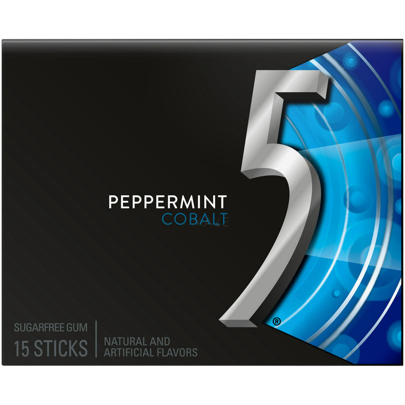 Wrigleys 5 Peppermint Cobalt Sugar Free Gum 15ct