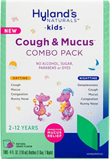 Hyland's Naturals Kids Cough & Mucus Combo Pack Syrup Grape - 8 Fl Oz