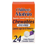 Motrin Children's Ibuprofen Chewable Tablets 100 mg, Grape, 24 Count
