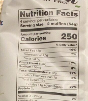 Nate Gluten Free Mini Blueberry Muffins 210 g