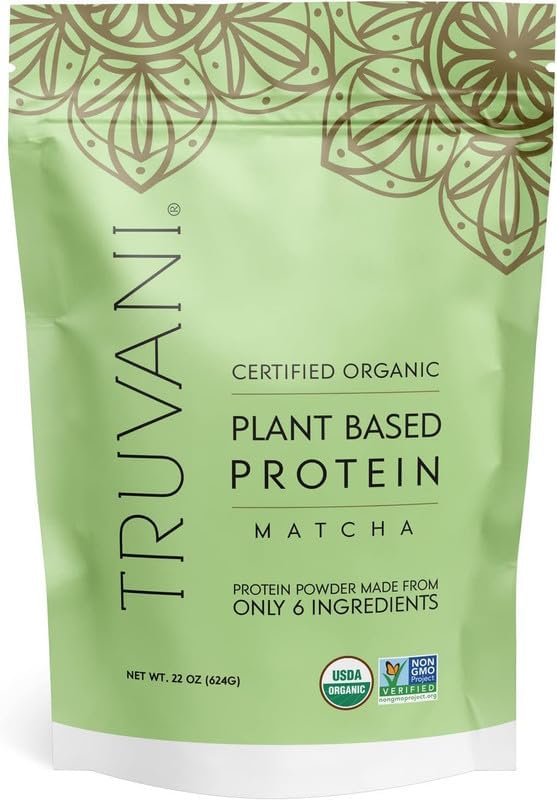 Proteína a base de planta Truvani matcha 22oz