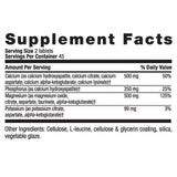 Vida de campo de calcio Magnesio Tabletas de zinc 180ct