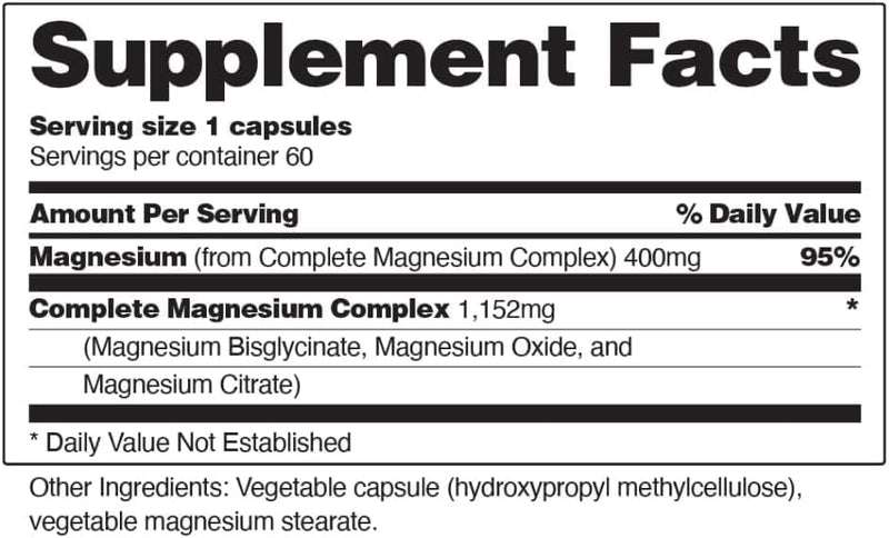 Snap Supplements 3-in-1 Magnesium Complex 60 Capsules