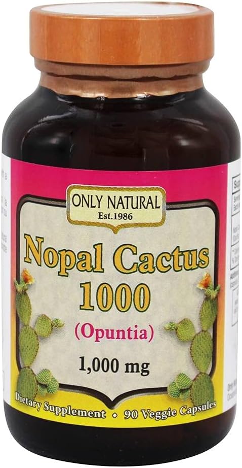 Only Natural Nopal Cactus 1000mg Capsules 90ct