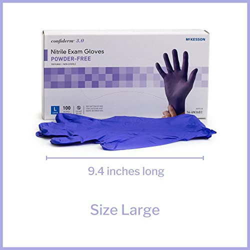 Nitrile Exam Glove, Large, Blue, 100PK
